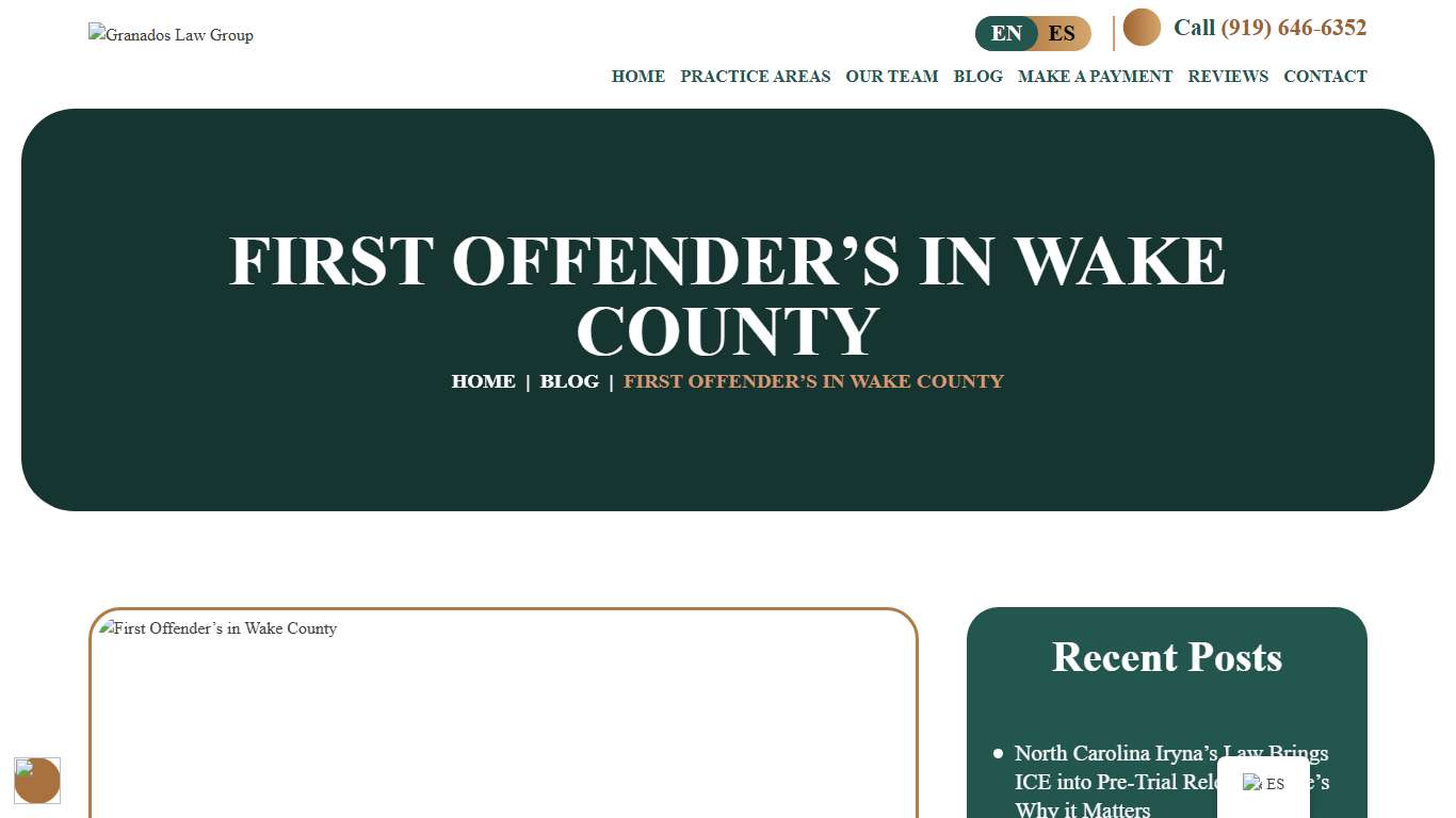 First Offender’s in Wake County 2026